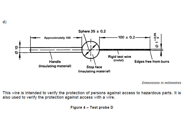 Verify Protection Against Access IP4X Test Probe D 0